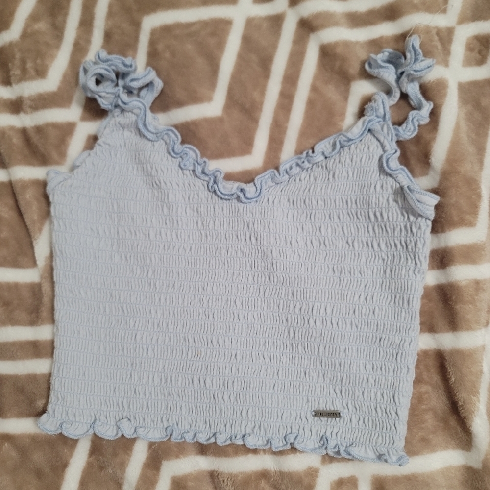 Light Blue Smocked Women Top